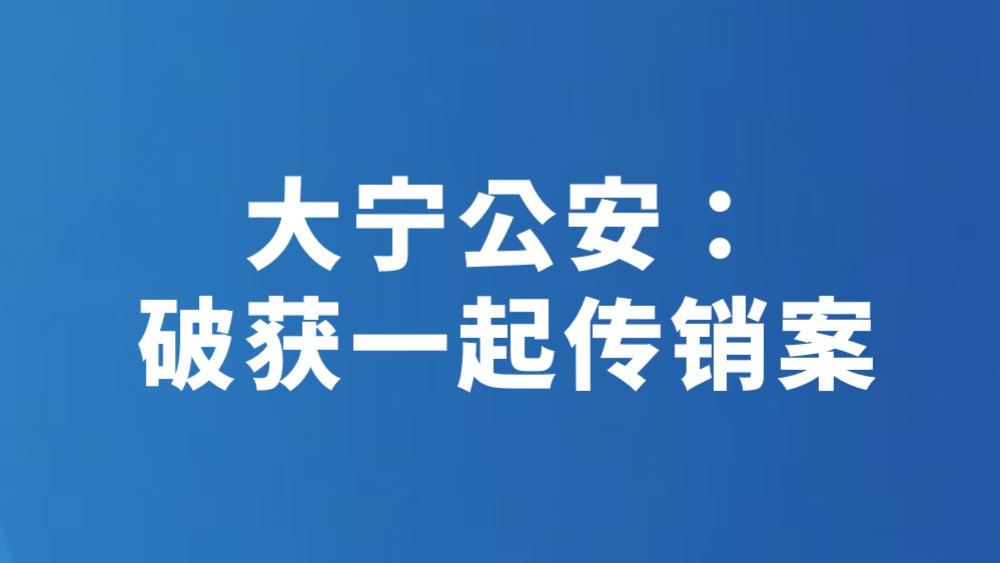大宁公安：破获一起传销案