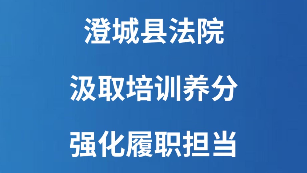 澄城县法院：汲取培训养分 强化履职担当