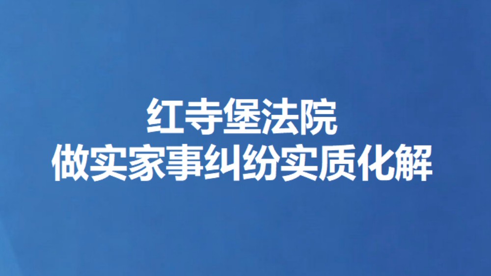 红寺堡法院做实家事纠纷实质化解