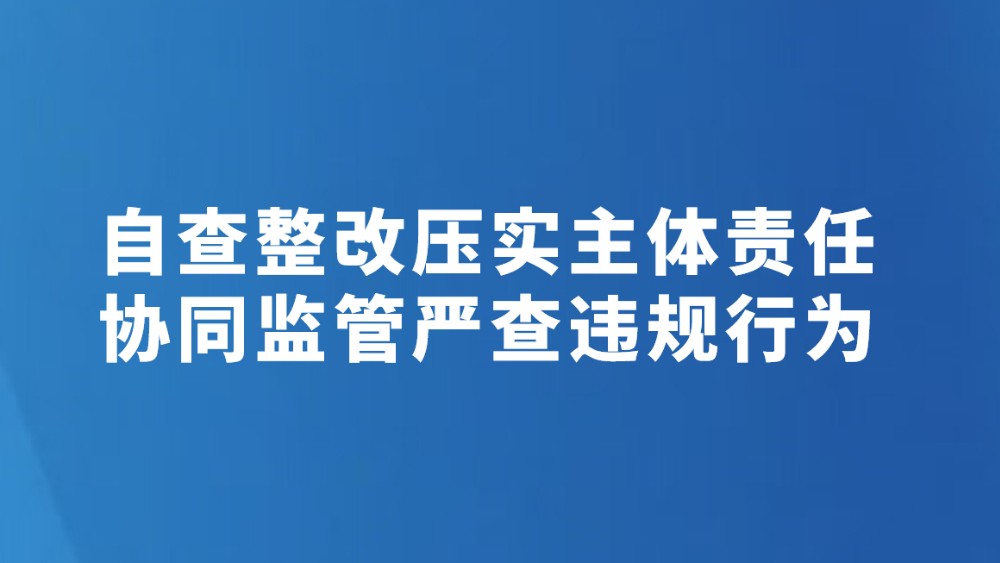 自查整改压实主体责任 协同监管严查违规行为