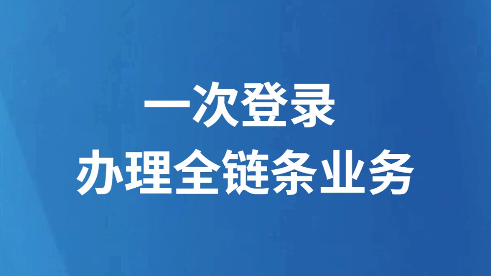 一次登录 办理全链条业务