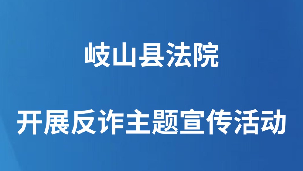 岐山县法院开展反诈主题宣传活动