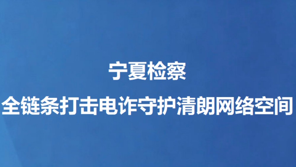 宁夏检察全链条打击电诈守护清朗网络空间