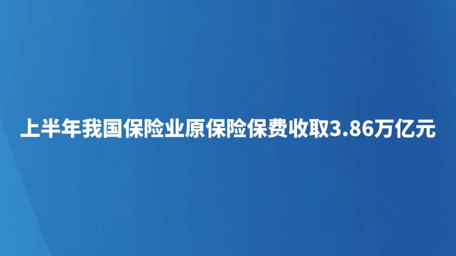 上半年我国保险业原保险保费收入3.86万亿元