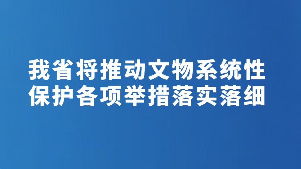 我省将推动文物系统性保护各项举措落实落细