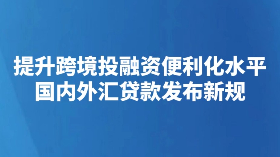 提升跨境投融资便利化水平 国内外汇贷款发布新规