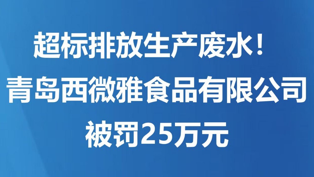 超标排放生产废水！青岛西微雅食品有限公司被罚25万元
