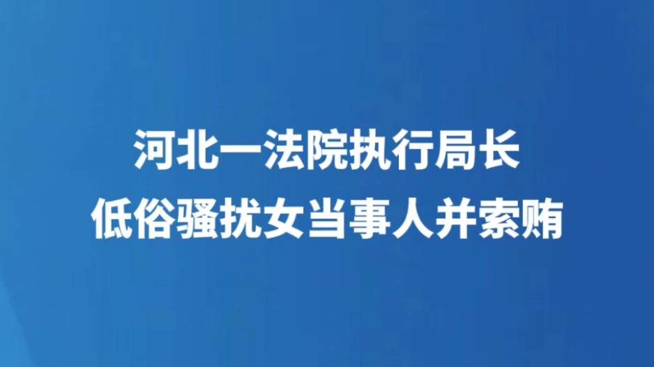 河北一法院执行局长低俗骚扰女当事人并索贿