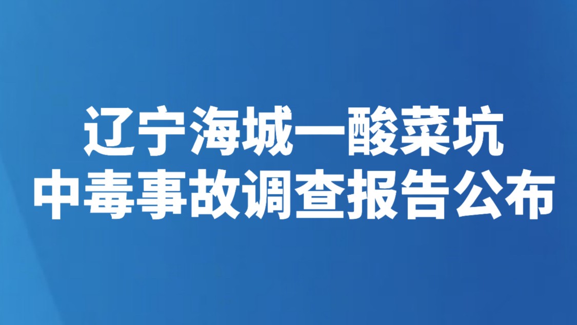 辽宁海城一酸菜坑中毒事故调查报告公布