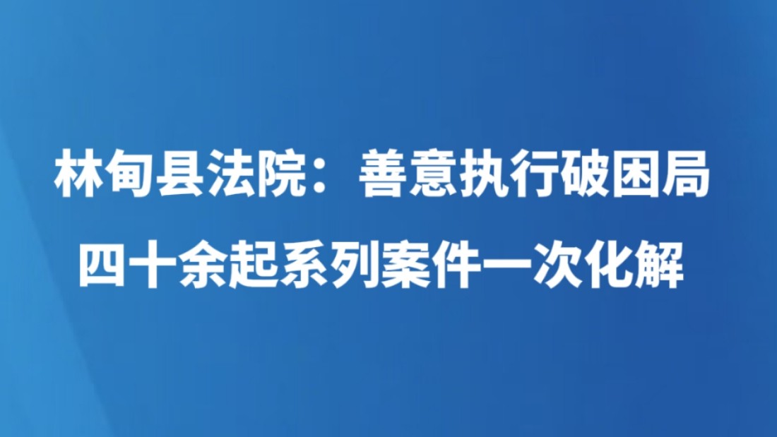 林甸县法院：善意执行破困局 四十余起系列案件一次化解