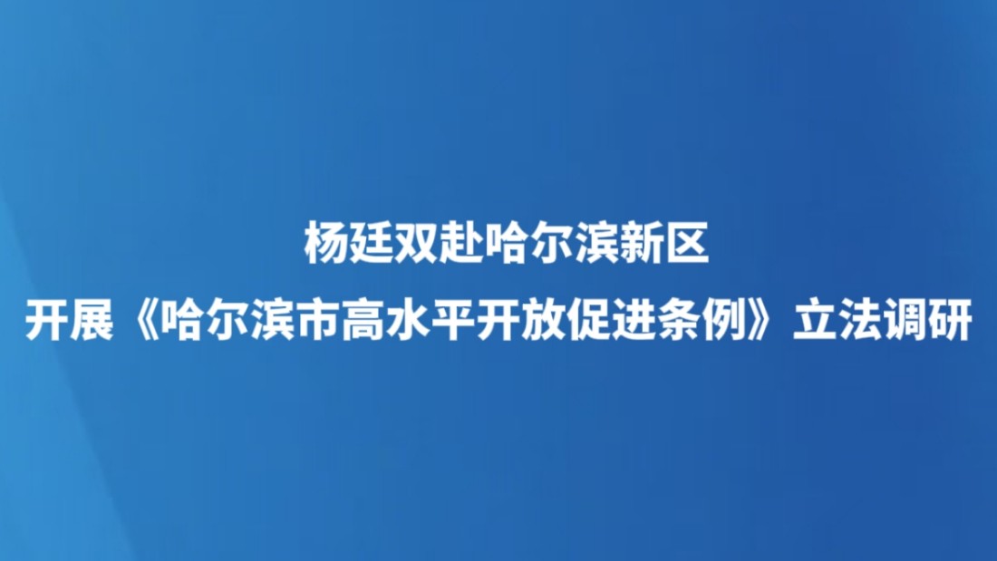 杨廷双赴哈尔滨新区开展《哈尔滨市高水平开放促进条例》立法调研