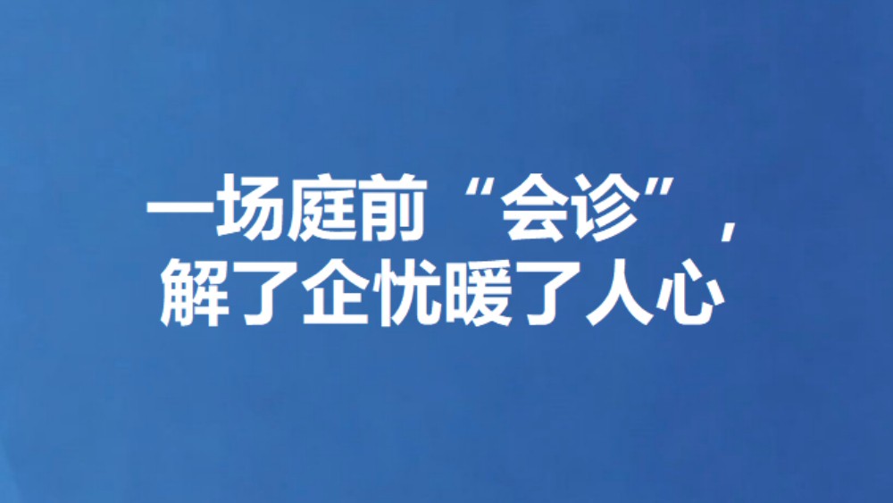 一场庭前“会诊”，解了企忧暖了人心