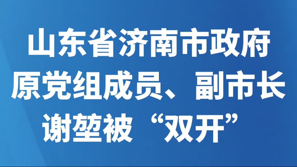 山东省济南市政府原党组成员、副市长谢堃被“双开”