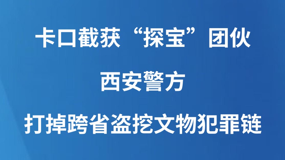 卡口截获“探宝”团伙 西安警方打掉跨省盗挖文物犯罪链