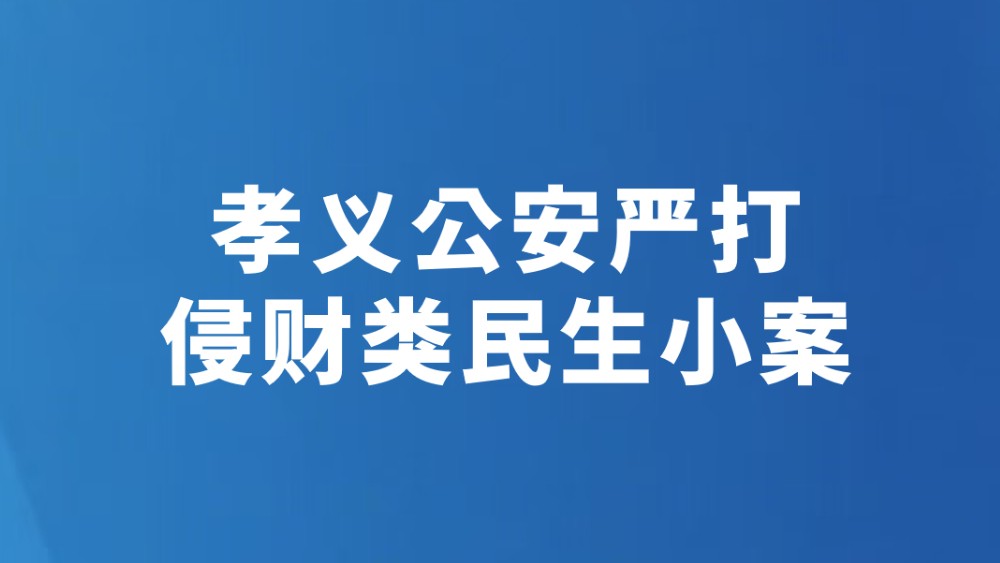 孝义公安严打侵财类民生小案