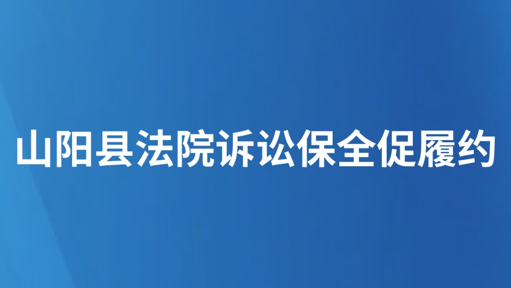 山阳县法院诉讼保全促履约
