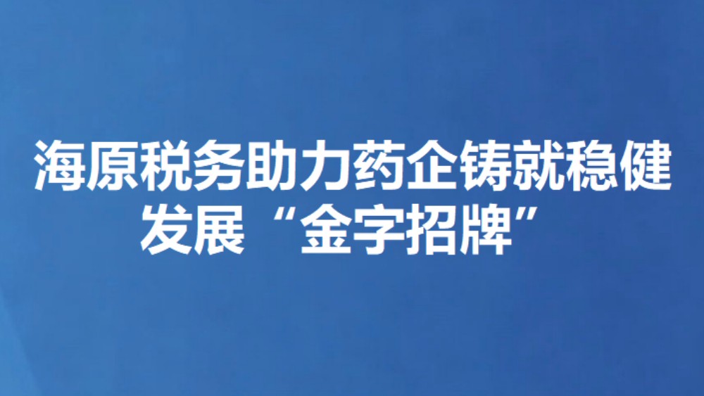 海原税务助力药企铸就稳健发展“金字招牌”
