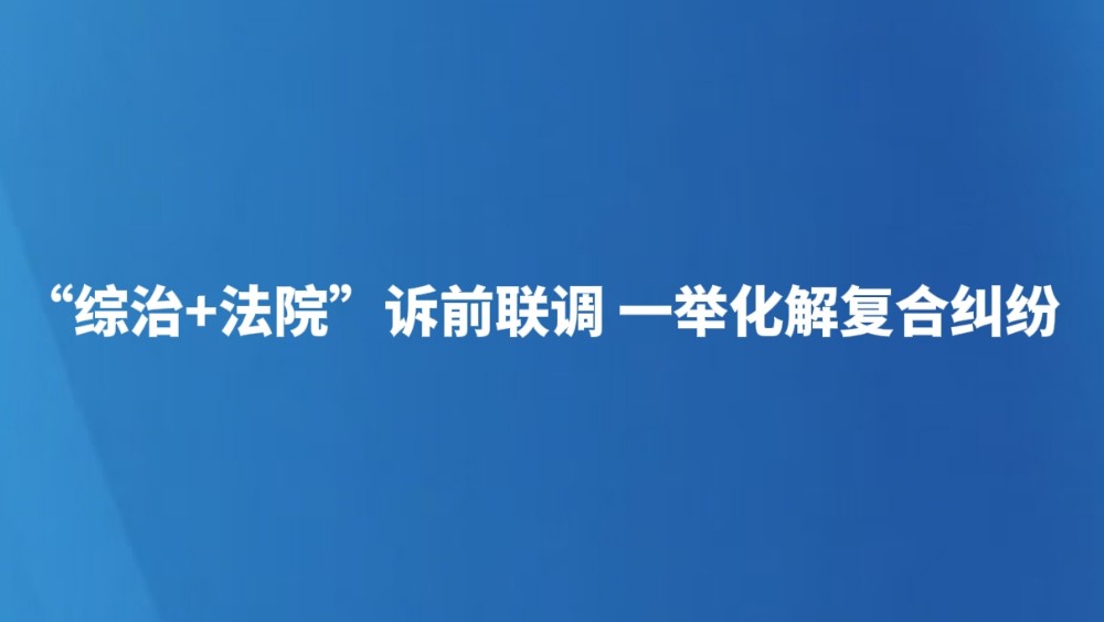 “综治+法院”诉前联调 一举化解复合纠纷