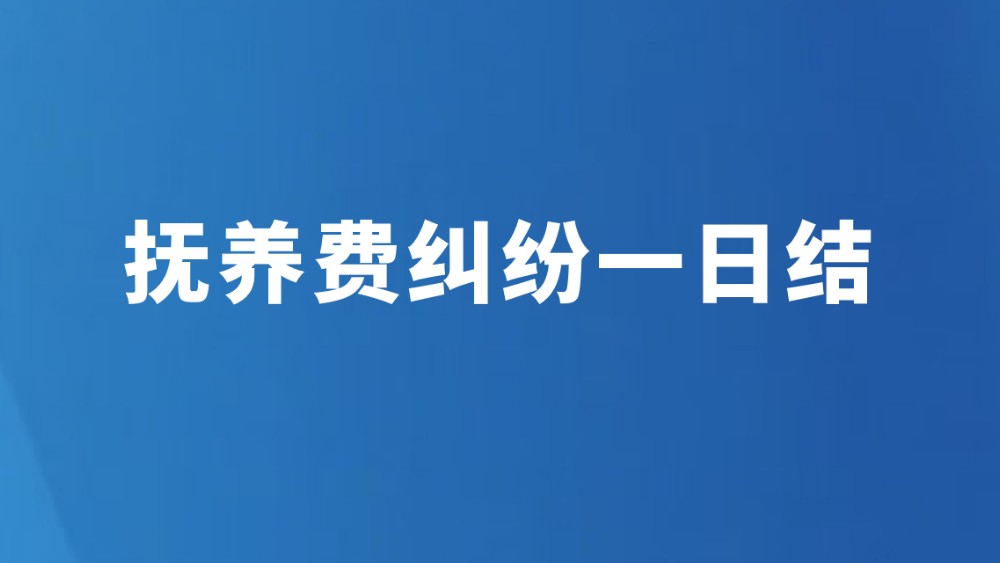 抚养费纠纷一日结