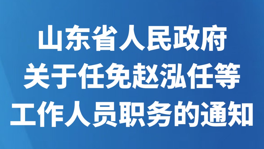 山东省人民政府关于任免赵泓任等工作人员职务的通知