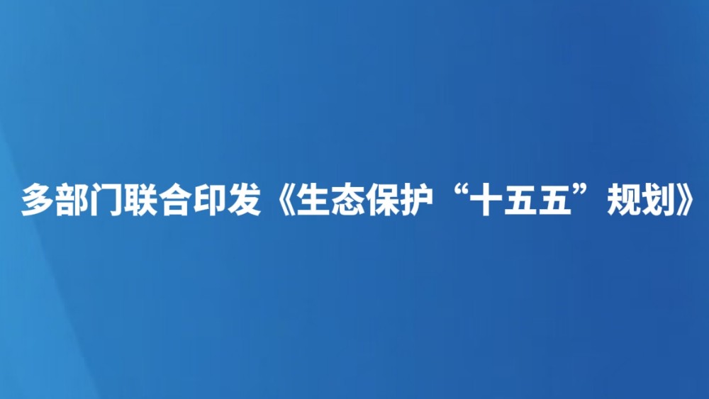 多部门联合印发《生态保护“十五五”规划》