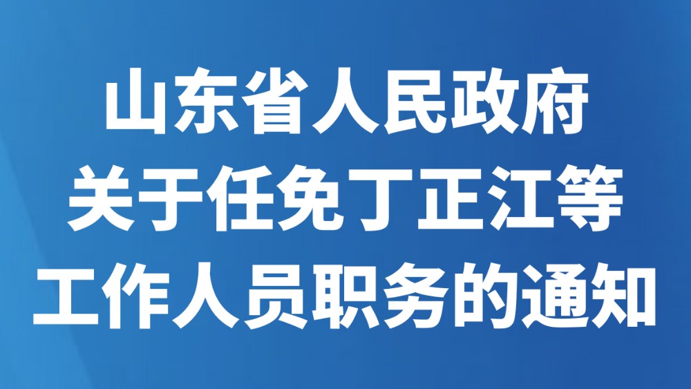 山东省人民政府关于任免丁正江等工作人员职务的通知
