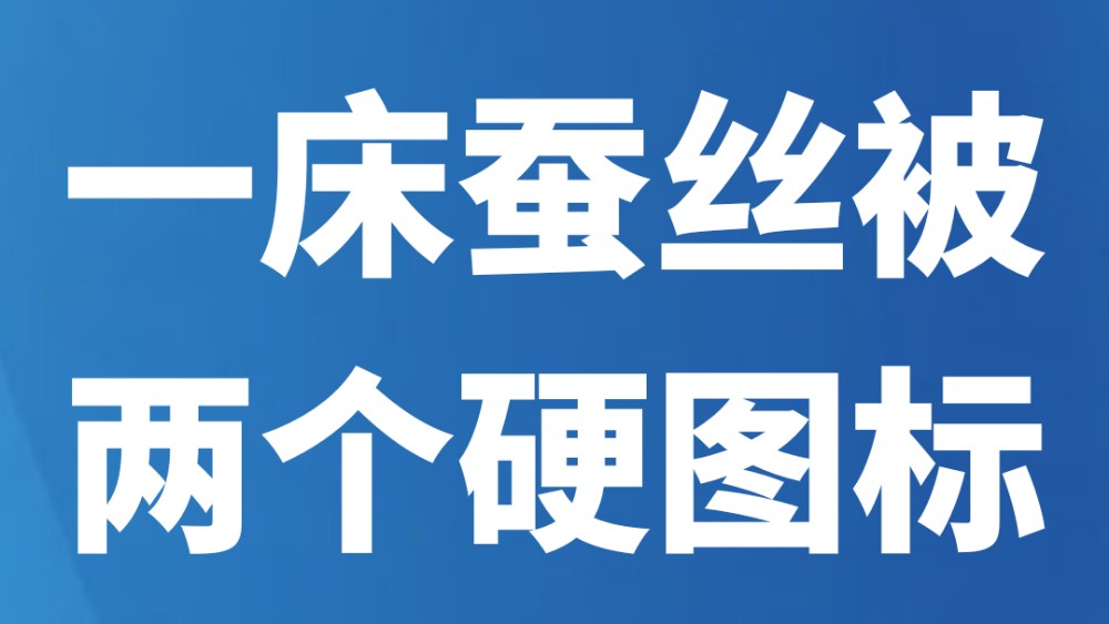 一床蚕丝被 两个硬图标