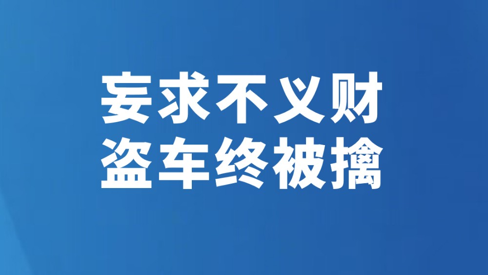 妄求不义财 盗车终被擒