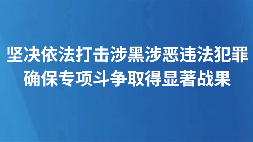 坚决依法打击涉黑涉恶违法犯罪确保专项斗争取得显著战果