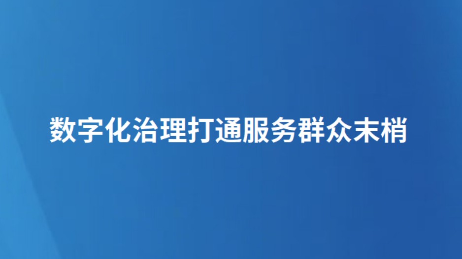 数字化治理打通服务群众末梢