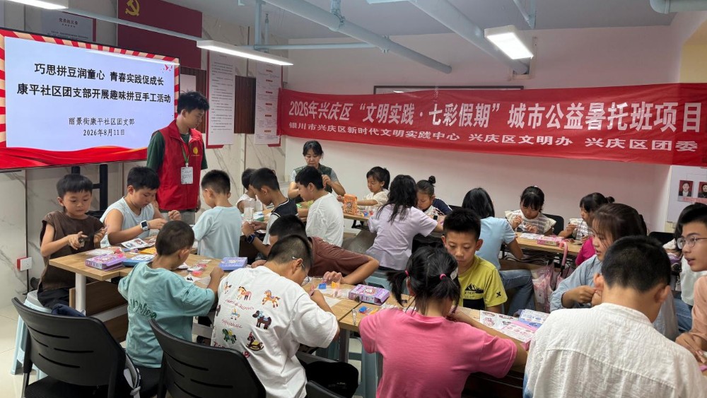 银川市兴庆区康平社区：指尖拼豆润童心 七彩假期伴成长