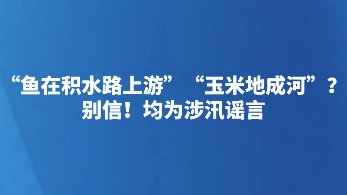 “鱼在积水路上游”“玉米地成河”？别信！均为涉汛谣言