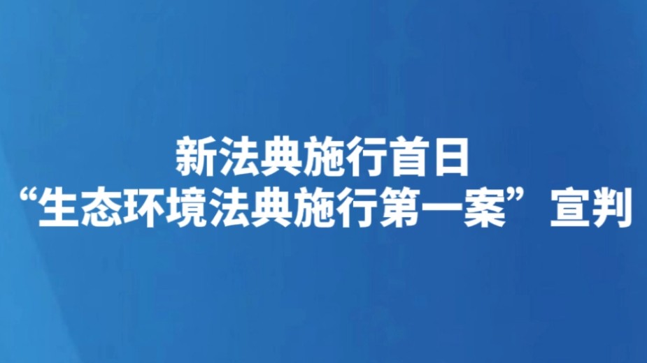 新法典施行首日 “生态环境法典施行第一案”宣判