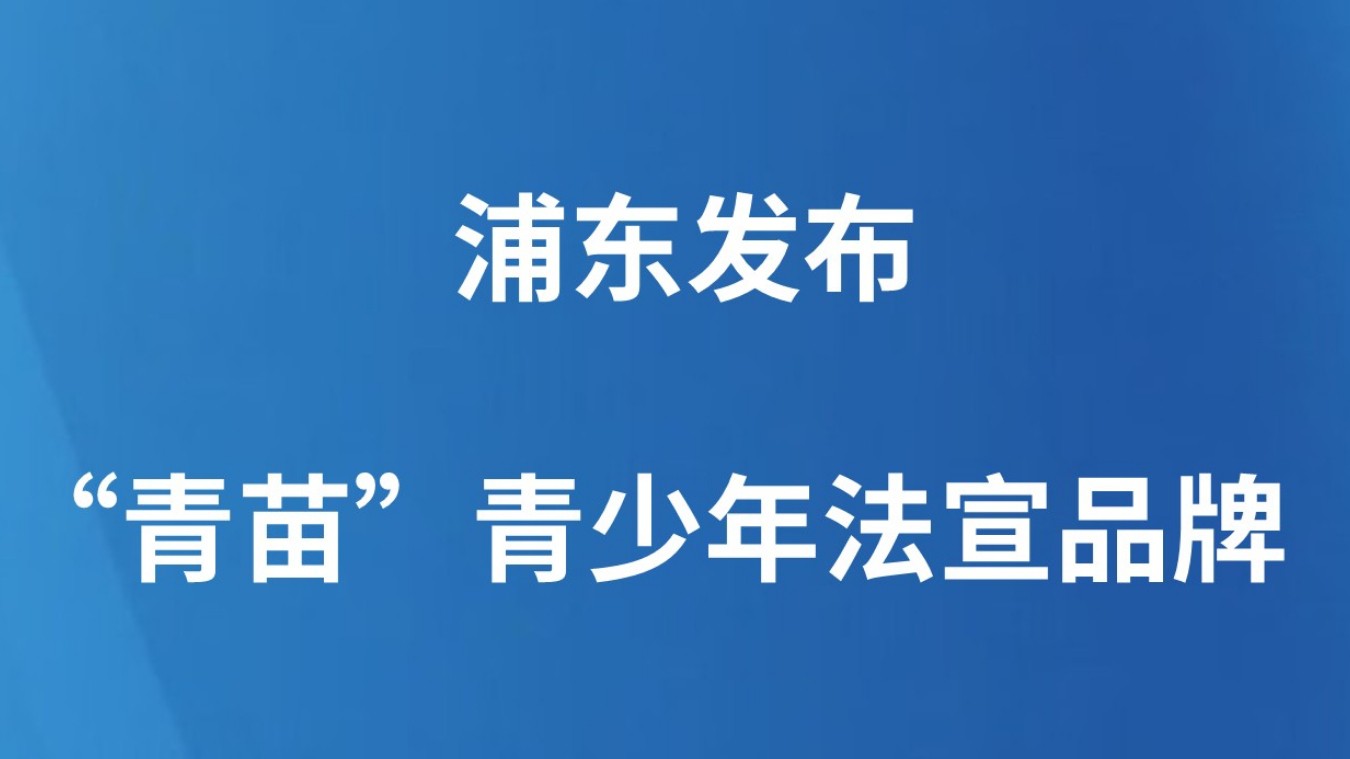浦东发布“青苗”青少年法宣品牌