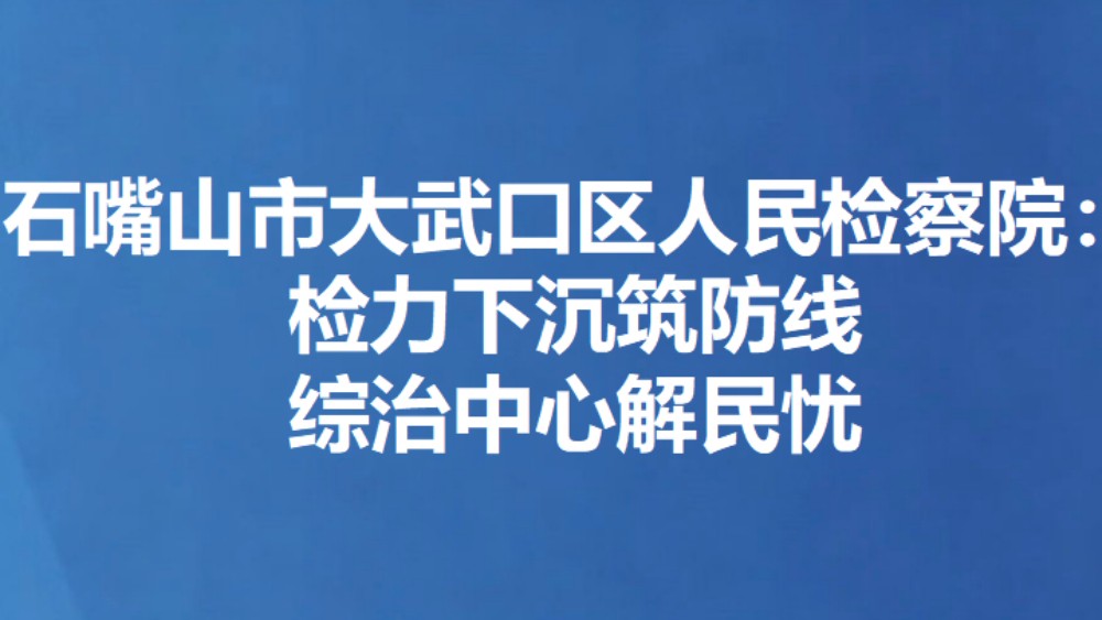 石嘴山市大武口区人民检察院：检力下沉筑防线 综治中心解民忧