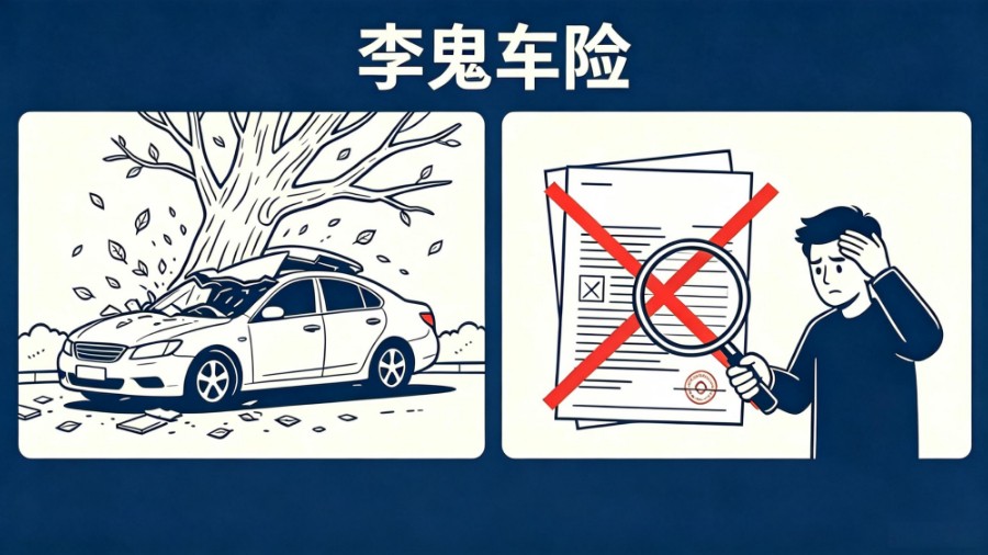 误购“李鬼”车险，大树砸车理赔难