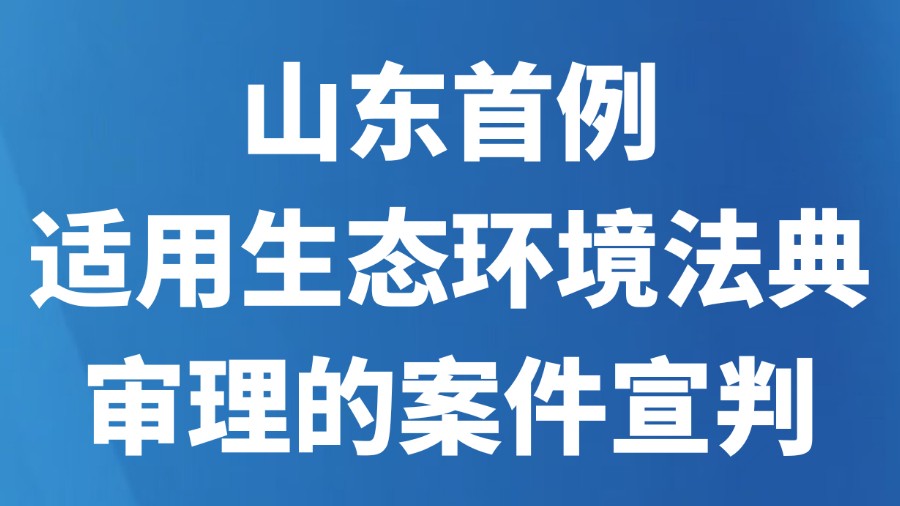 山东首例适用生态环境法典审理的案件宣判