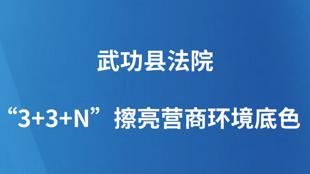 武功县法院“3+3+N”擦亮营商环境底色