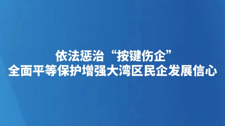 依法惩治“按键伤企” 全面平等保护增强大湾区民企发展信心
