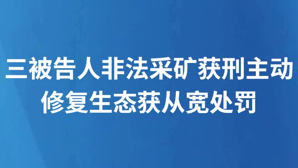 三被告人非法采矿获刑主动修复生态获从宽处罚