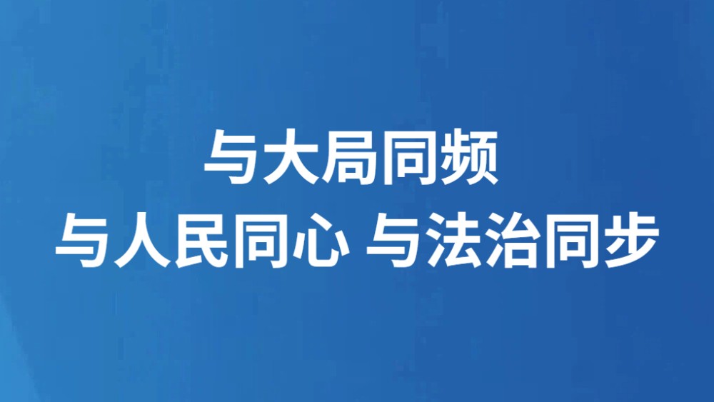 与大局同频 与人民同心 与法治同步