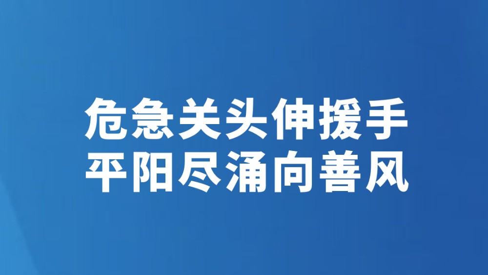 危急关头伸援手 平阳尽涌向善风