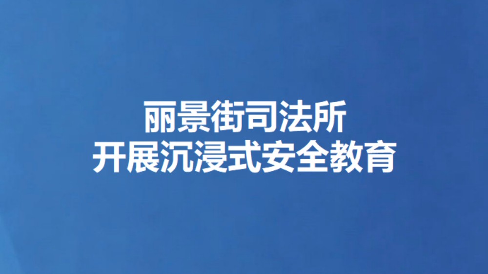 丽景街司法所开展沉浸式安全教育