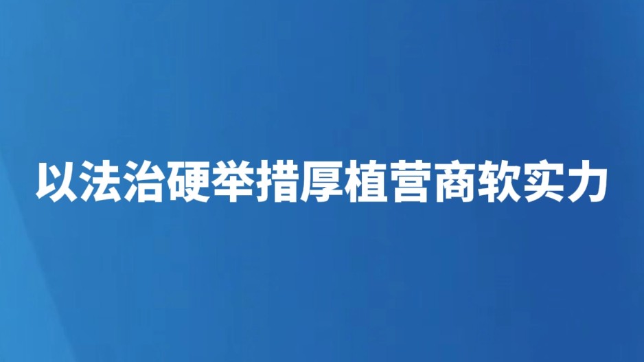 以法治硬举措厚植营商软实力