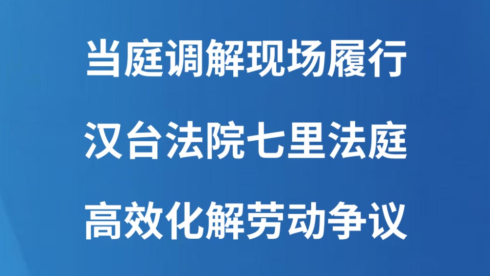 当庭调解现场履行 汉台法院七里法庭高效化解劳动争议