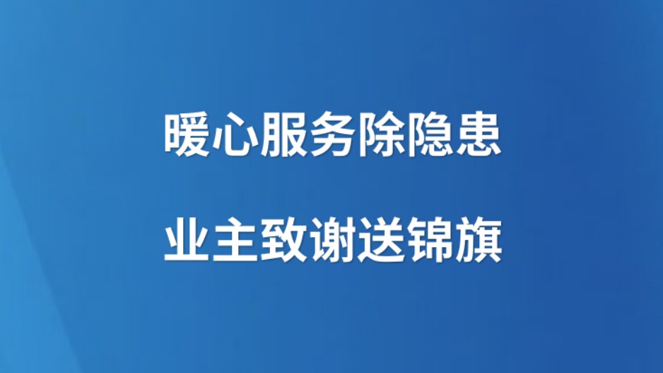 暖心服务除隐患 业主致谢送锦旗