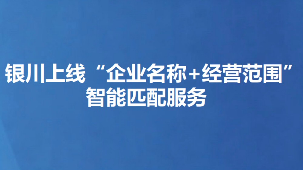 银川上线“企业名称+经营范围”智能匹配服务