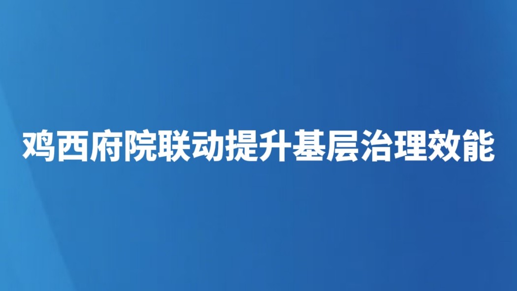 鸡西府院联动提升基层治理效能