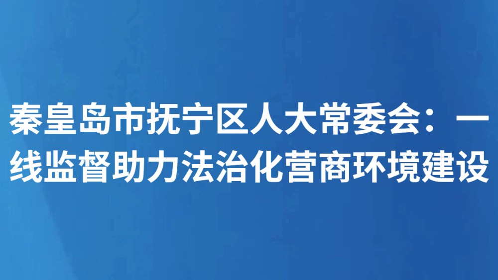秦皇岛市抚宁区人大常委会：一线监督助力法治化营商环境建设