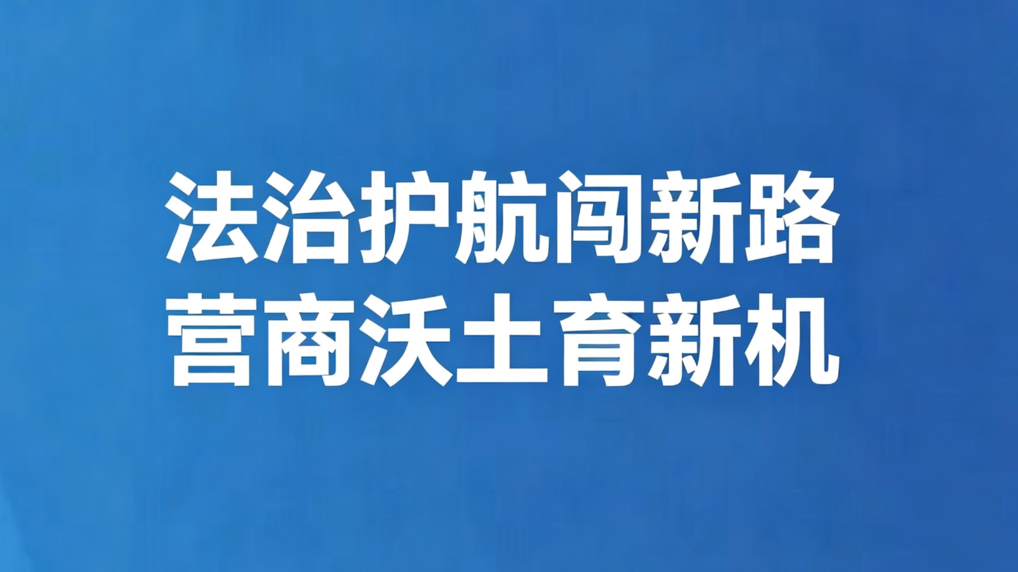 法治护航闯新路 营商沃土育新机